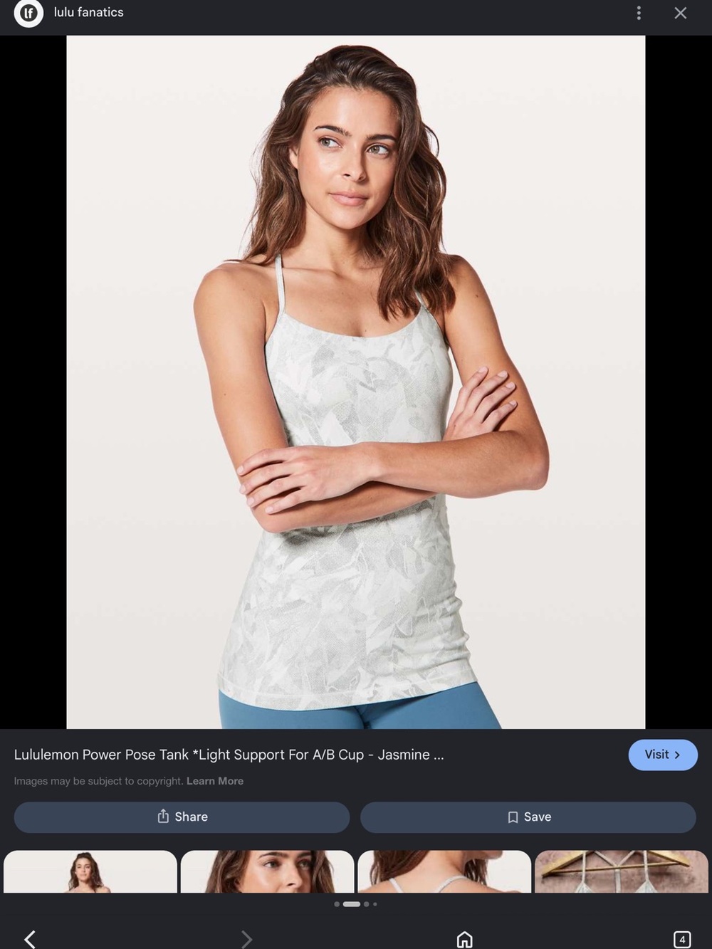 lululemon athletica Jasmine Power Pose Tank — White with Subtle Gray Floral